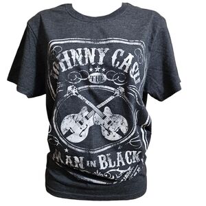Johnny Cash & The Tennessee Three Gray Man In Black Graphic Tee